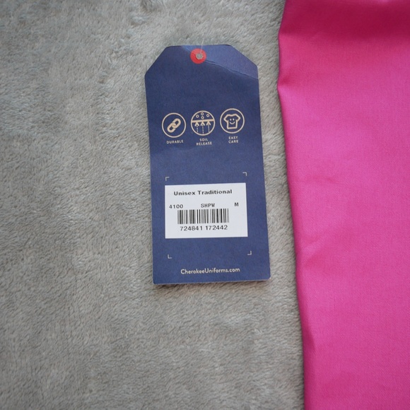 Cherokee Unisex Medium Pink 3 Pocket Cargo Adjustable Drawstring Pants - Picture 11 of 12